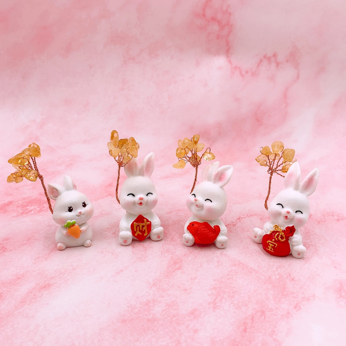 All Four (4) 2023 Water Rabbit Wealth Attracting Figurines